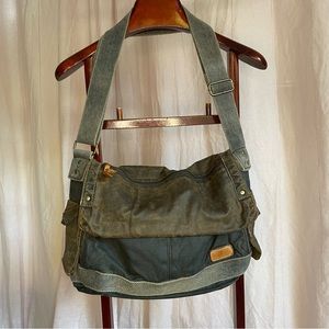 BED STU: Rugged Canvas and Leather Messenger Bag
